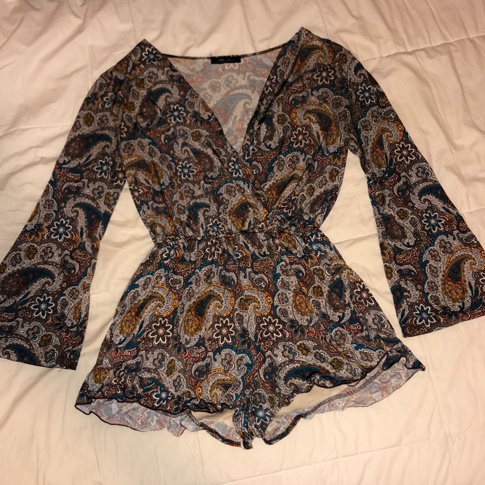 Honey punch paisley patterned romper